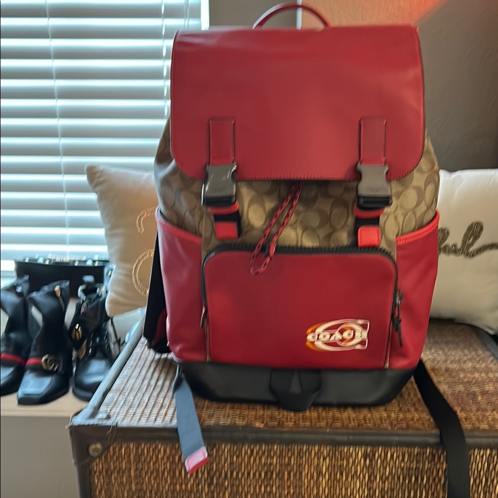 Coach Red and Brown Classic Backpack